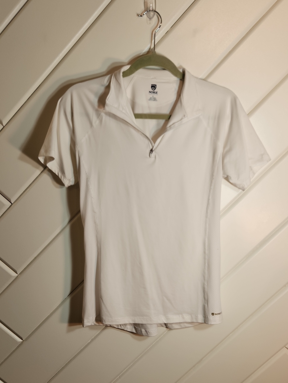 Noble Outfitters Women's White Short-Sleeve Zip Polo